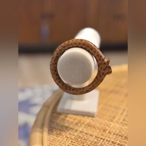 Hand Carved Wooden Leopard Bangle Bracelet Safari Animal Wood Statement